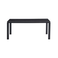 Table à manger ATHENA longueur 180cm avec plateau de 12mm en pierre effet marbre noir