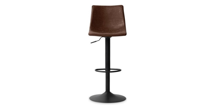 Tabouret de bar style vintage coloris brun. Collection SOUL