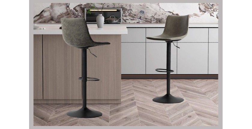 Tabouret de bar style vintage coloris gris. Collection SOUL