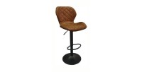 Tabouret de bar style vintage coloris cognac. Collection MABEL