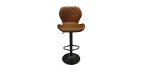 Tabouret de bar style vintage coloris cognac. Collection MABEL