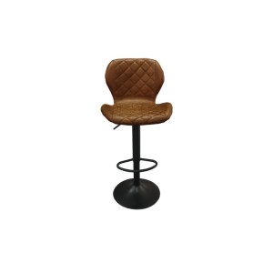 Tabouret de bar style vintage coloris cognac. Collection MABEL