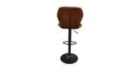 Tabouret de bar style vintage coloris cognac. Collection MABEL