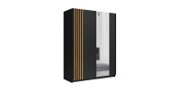 Armoire design 200cm coloris noir et chêne collection VARIA