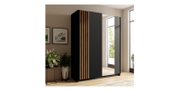 Armoire design 200cm coloris noir et chêne collection VARIA