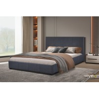 Lit double design coloris gris pour adulte collection Roma, 160x200 cm, sommier inclus