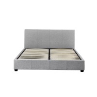 Lit double design coloris beige pour adulte collection Roma, 160x200 cm, sommier inclus