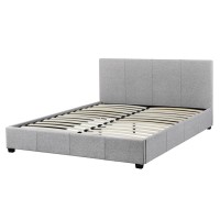 Lit double design coloris beige pour adulte collection Roma, 160x200 cm, sommier inclus