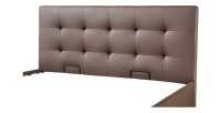 Lit coffre design coloris taupe pour adulte collection RICO, 160x200 cm, sommier inclus