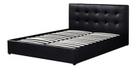 Lit coffre design coloris noir pour adulte collection RICO, 160x200 cm, sommier inclus