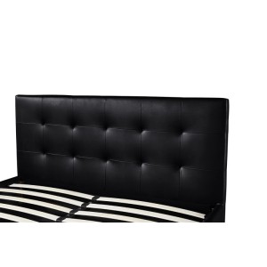 Lit coffre design coloris noir pour adulte collection RICO, 160x200 cm, sommier inclus