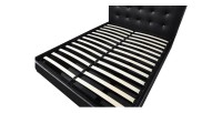 Lit coffre design coloris noir pour adulte collection RICO, 160x200 cm, sommier inclus