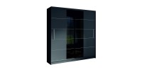 Armoire design 200cm coloris gris graphite et noir collection NARAGO