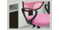 Chaise de bureau IPOLIST Tissu filet Rose, idéal pour un bureau confortable et moderne