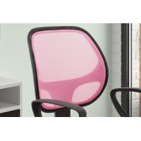Chaise de bureau IPOLIST Tissu filet Rose, idéal pour un bureau confortable et moderne