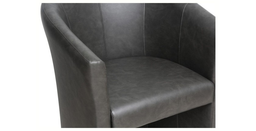 Fauteuil de salon confortable gris foncé. Collection KYOTO