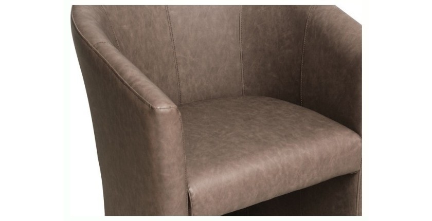 Fauteuil de salon confortable brun clair. Collection KYOTO