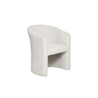 Fauteuil de salon confortable en tissu blanc écru. Collection KYOTO