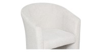 Fauteuil de salon confortable en tissu blanc écru. Collection KYOTO