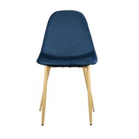 Chaise EKO Velours Bleu, dimension L45 x H84 x P55 cm, idéal pour votre cuisine ou salle à manger