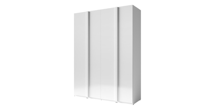 Armoire 4 Portes 180cm collection VERONA. Coloris blanc brillant