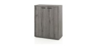 Rangement Bureau - Meuble 2 Portes coloris chêne Sherman gris | Collection SOON | Meublorama