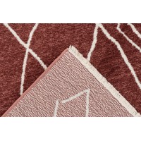 Tapis 230x160cm, design A205R coloris terracotta - Confort et élégance pour votre intérieur