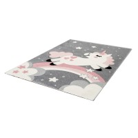 Tapis 170x120cm, design A723O coloris rose - Confort et élégance pour votre intérieur