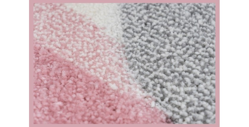 Tapis 230x160cm, design A723O coloris rose - Confort et élégance pour votre intérieur