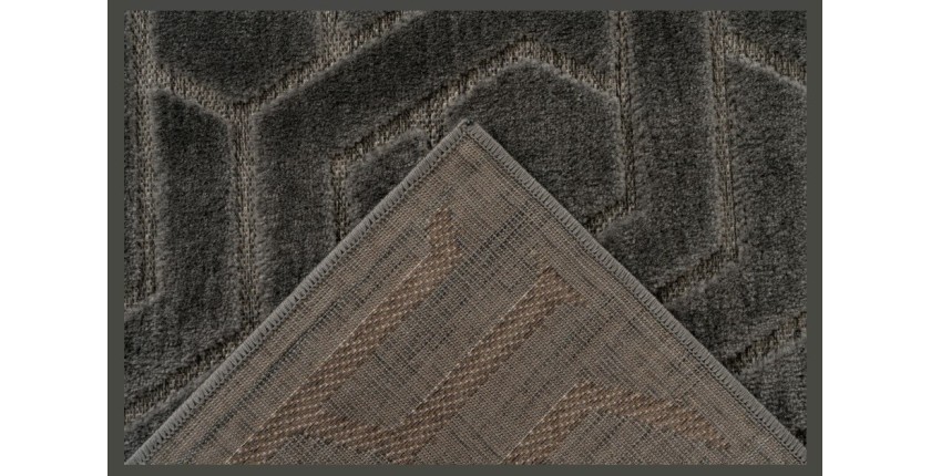 Tapis 290x200cm, design A202A coloris gris - Confort et élégance pour votre intérieur