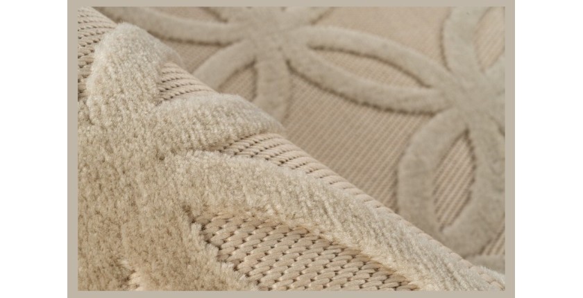 Tapis 230x160cm, design A302A coloris beige - Confort et élégance pour votre intérieur