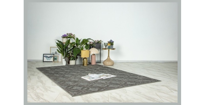 Tapis 150x80cm, design A302A coloris gris - Confort et élégance pour votre intérieur