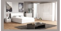 Lit Design collection VERONA avec option Coffre 160x200, coloris blanc