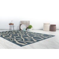 Tapis 150x80cm, design C203I coloris bleu - Confort et élégance pour votre intérieur