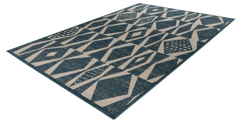 Tapis 170x120cm, design C203I coloris bleu - Confort et élégance pour votre intérieur