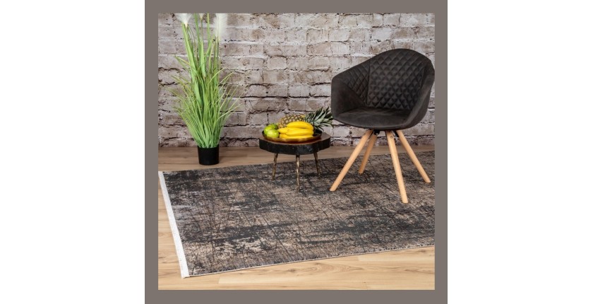 Tapis 150x80cm, design C209E coloris beige - Confort et élégance pour votre intérieur