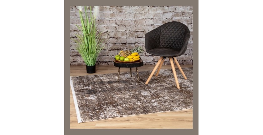 Tapis 150x80cm, design C309E coloris ivoire - Confort et élégance pour votre intérieur