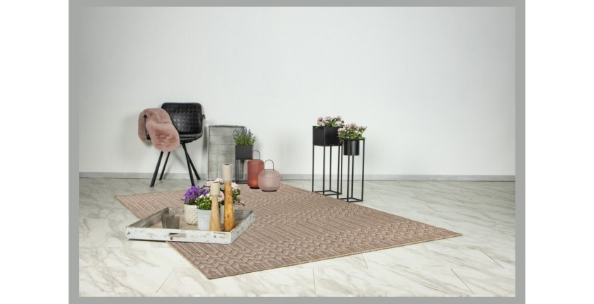 Tapis 170x120cm, design C103A coloris naturel - Confort et élégance pour votre intérieur