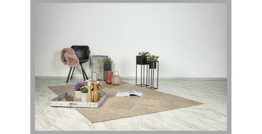 Tapis 230x160cm, design C403A coloris naturel - Confort et élégance pour votre intérieur