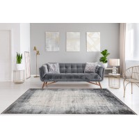 Tapis 330x240cm, design E109E coloris argent - Confort et élégance pour votre intérieur