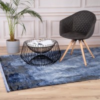 Tapis 150x80cm, design E409E coloris bleu - Confort et élégance pour votre intérieur