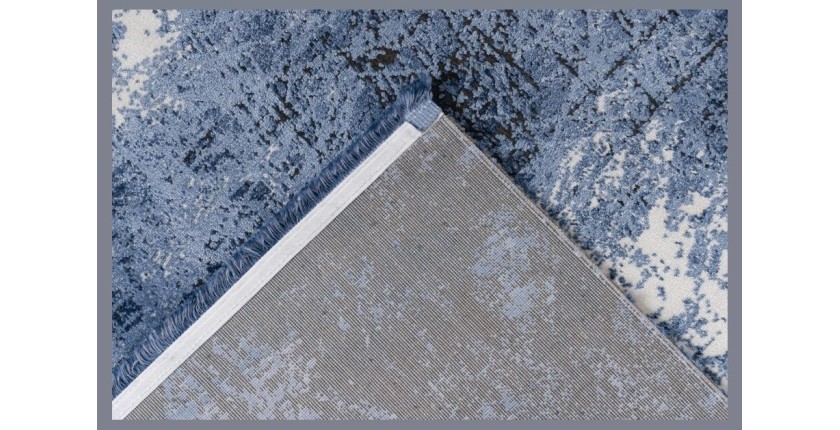 Tapis 150x80cm, design E409E coloris bleu - Confort et élégance pour votre intérieur