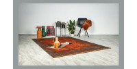 Tapis 170x120cm, design E509E coloris terracotta - Confort et élégance pour votre intérieur