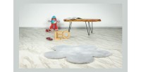 Tapis enfant 100x100cm, design E105S coloris argent - Confort et élégance pour votre intérieur