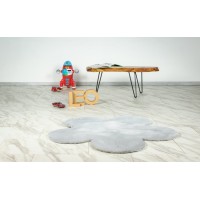 Tapis enfant 100x100cm, design E105S coloris argent - Confort et élégance pour votre intérieur