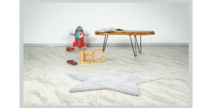 Tapis enfant 100x100cm, design E405S coloris argent - Confort et élégance pour votre intérieur