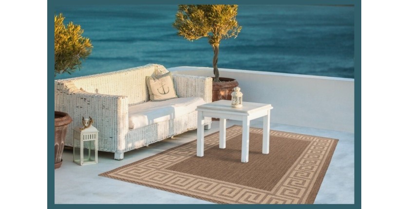 Tapis 110x60cm, design F205A coloris café - Confort et élégance pour votre intérieur