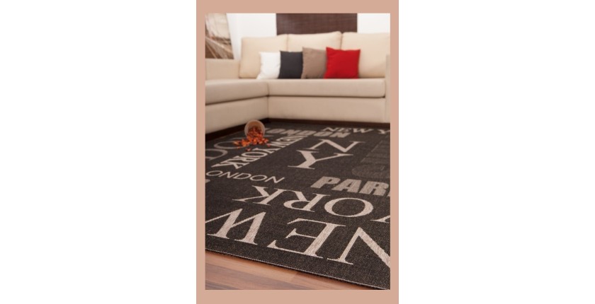 Tapis 290x200cm, design F115A coloris graphite - Confort et élégance pour votre intérieur