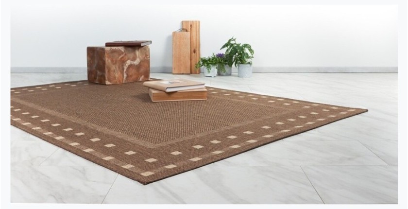 Tapis 110x60cm, design F025A coloris café - Confort et élégance pour votre intérieur