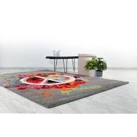 Tapis 150x80cm, design F204E coloris multicolore - Confort et élégance pour votre intérieur